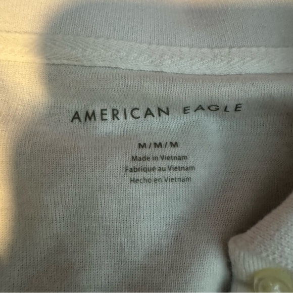 American Eagle Outfitters Cropped White Short Sleeve Polo | Excellent Condition - Picture 2 of 7